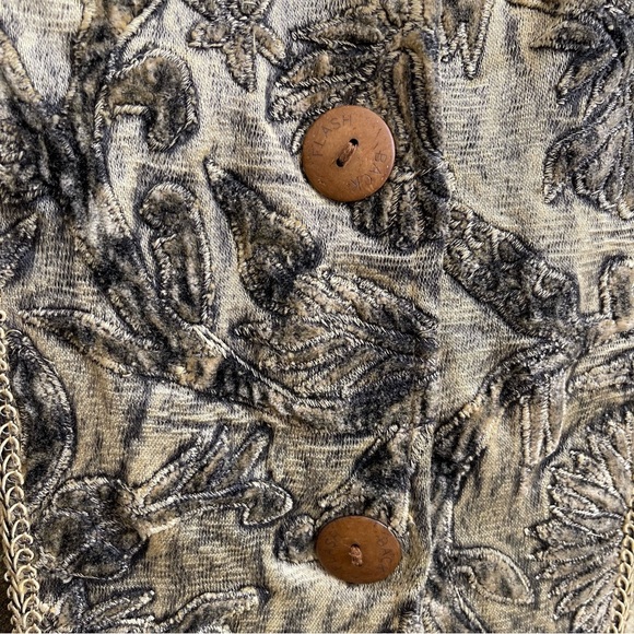 FLASHBACK COUTURE Vintage 90s Khaki Olive Velvet Carpet Button Up Blazer Jacket - Picture 3 of 9